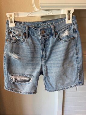 American Eagle Outfitters Light Wash Distressed Denim Shorts